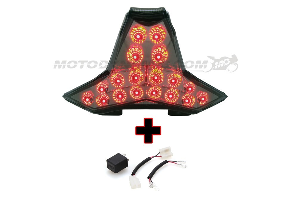 Fits 2024-2026 Kawasaki Ninja ZX-6R SEQUENTIAL Turn Signal LED Tail Light SMOKED