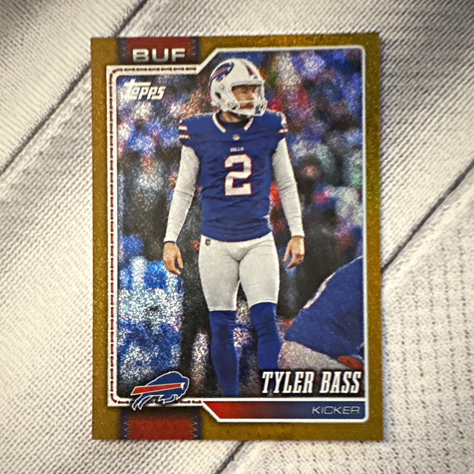 2025 Topps Tyler Bass Flagship #209 Gold Canvas 24/50 Buffalo Bills 