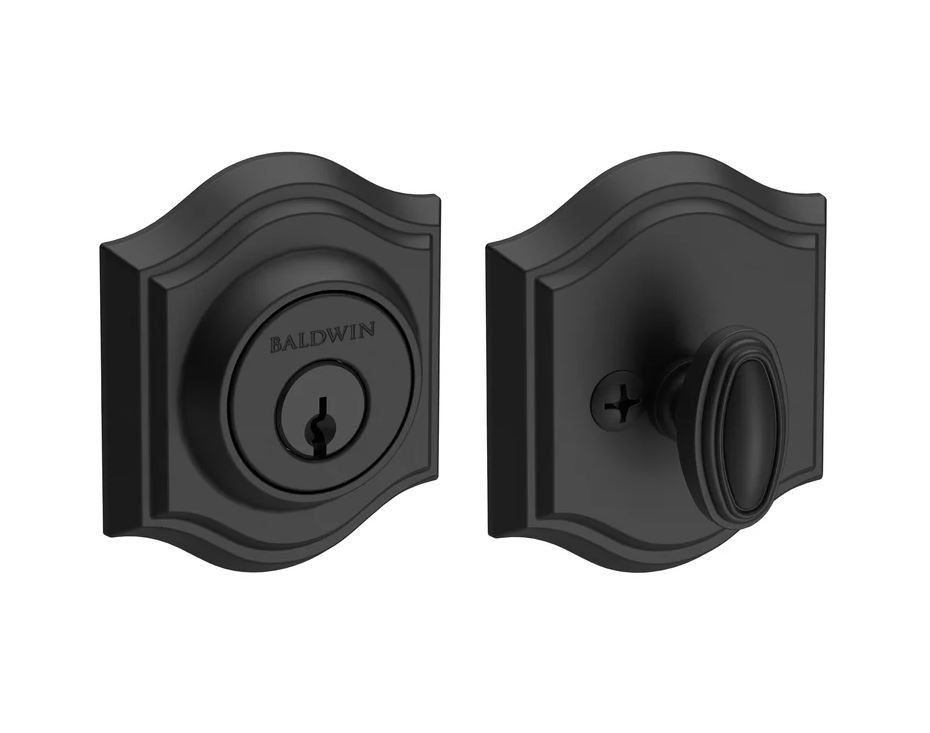 Baldwin Hardware Reserve Traditional Arch Single Cylinder Deadbolt - Satin Black