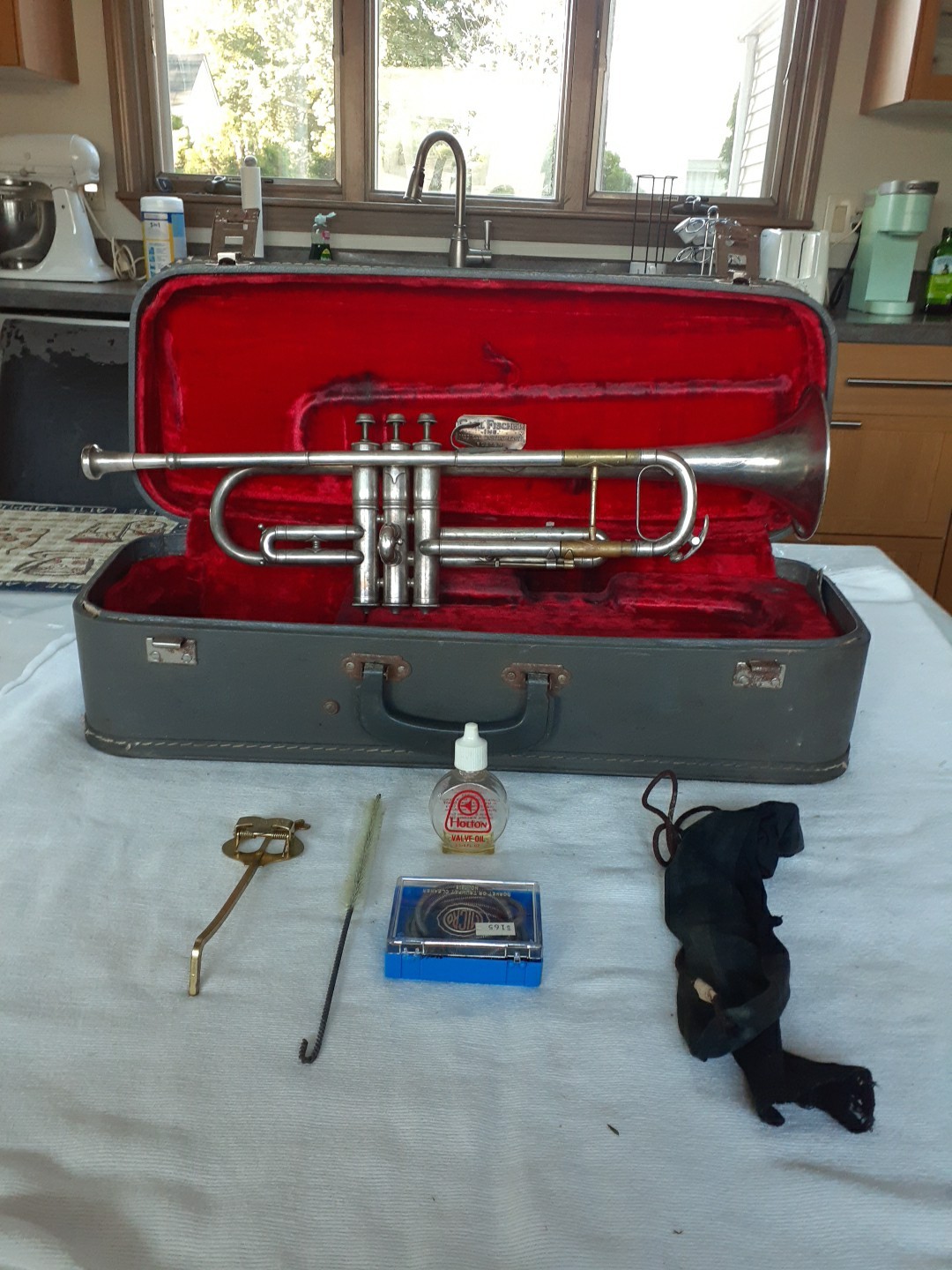 Vintage Trumpet with Buescher Case, Pan American Vintage Trumpet with Buescher Case, Pan American