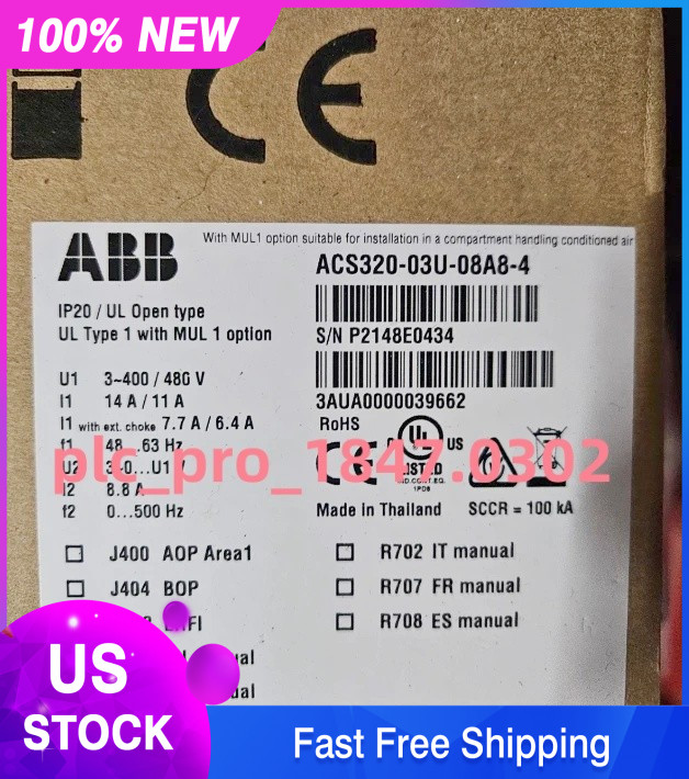 ACS320-03U-08A8-4 1PCS Brand New ABB ACS320-03U-08A8-4 Frequency Converter