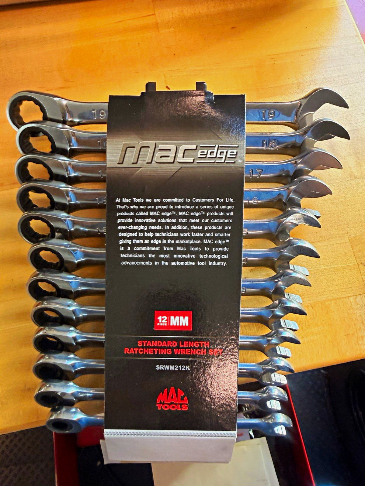 Mac Tools Mac Edge SRWM212K 12pc Metric Standard Length Ratcheting Wrench Set