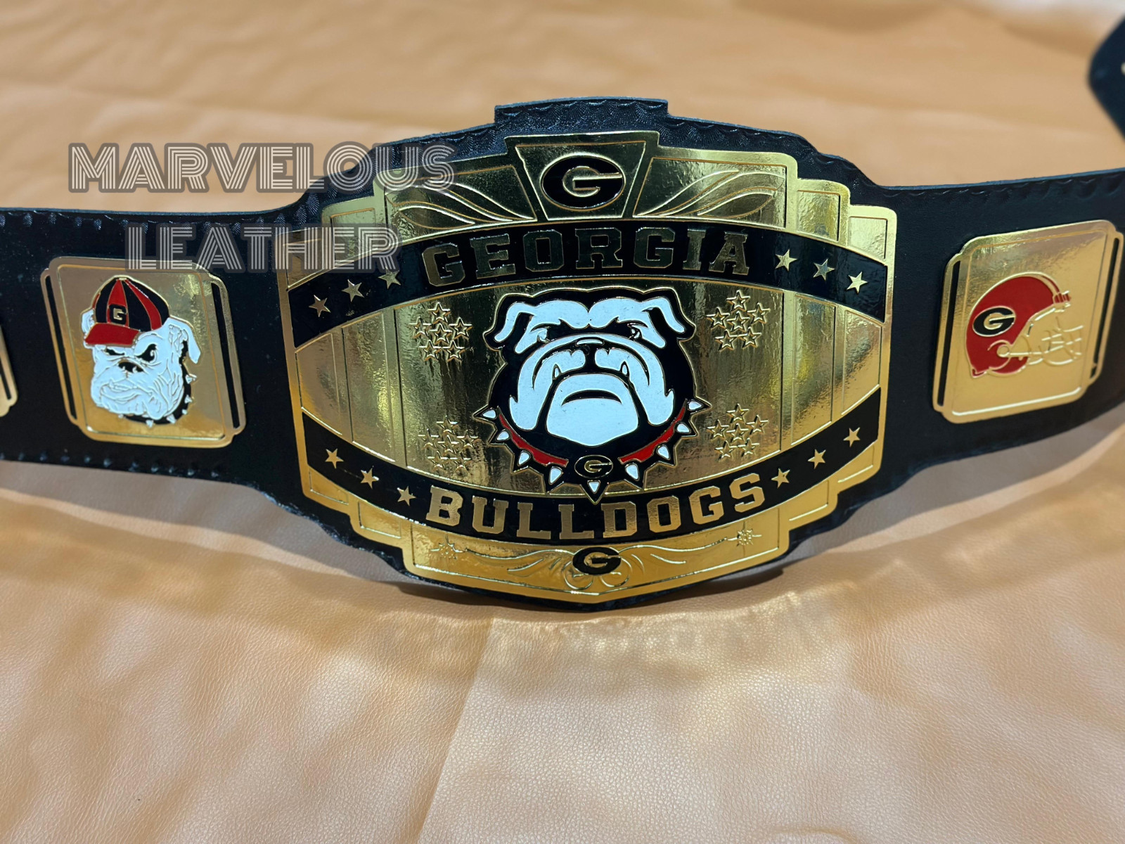 Georgia Bulldog Championship Replica Belt Adult 2mm Brass Plates New Full Size