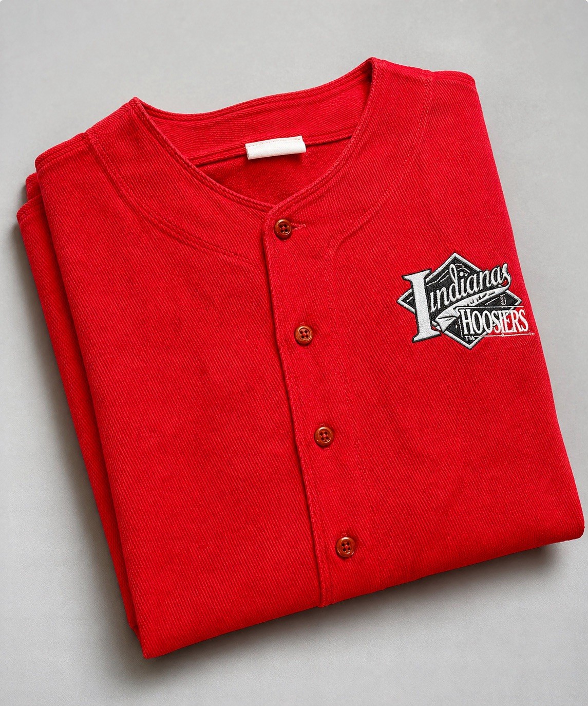 VTG Indiana University Hoosiers Baseball Style Jersey Red Pinstripe Size L-XL VTG Indiana University Hoosiers Baseball Style Jersey Red Pinstripe Size L-XL