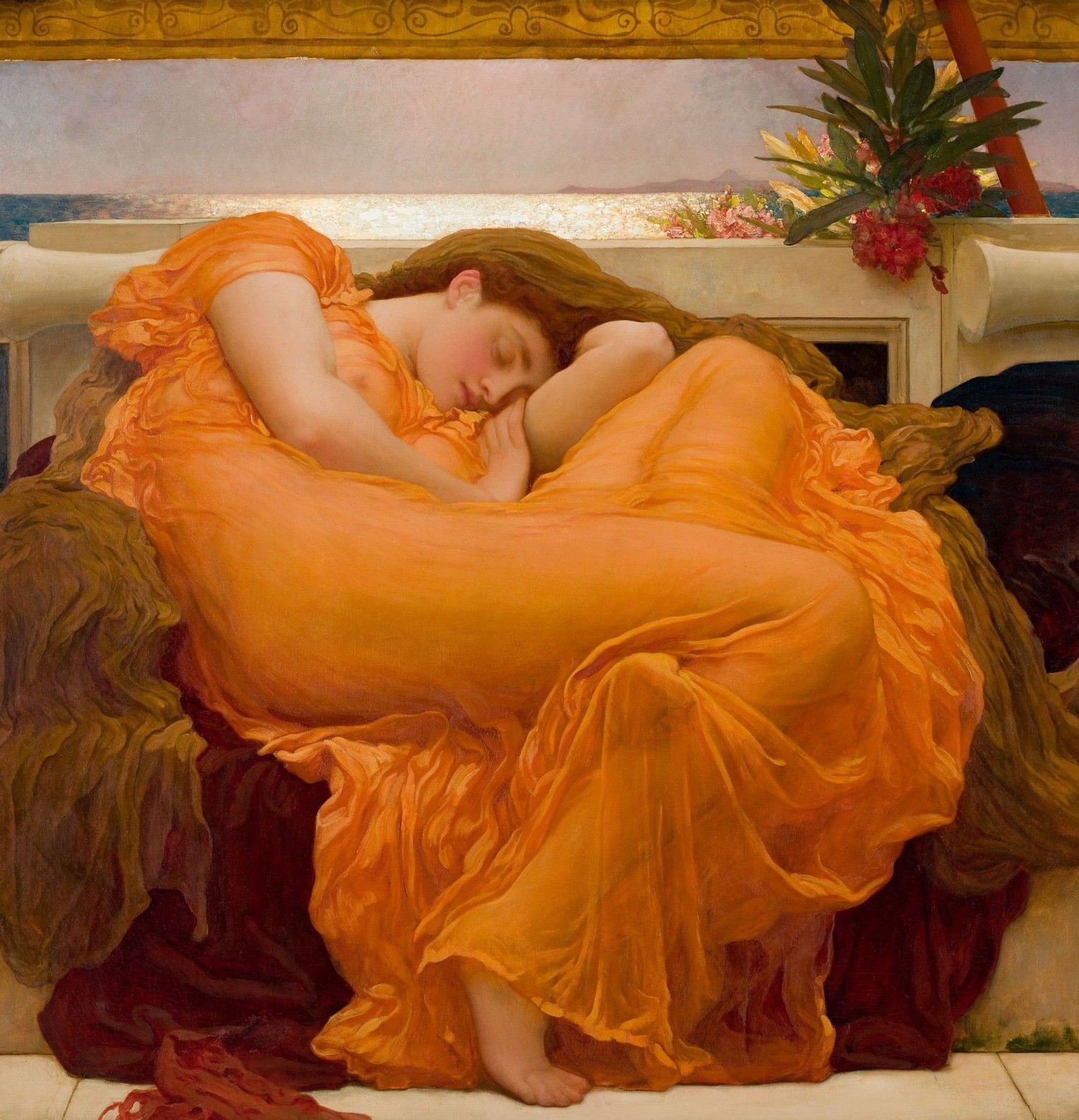 Flaming June by Frederic Leighton, Giclee Canvas Print, in various sizes Flaming June by Frederic Leighton, Giclee Canvas Print, in various sizes
