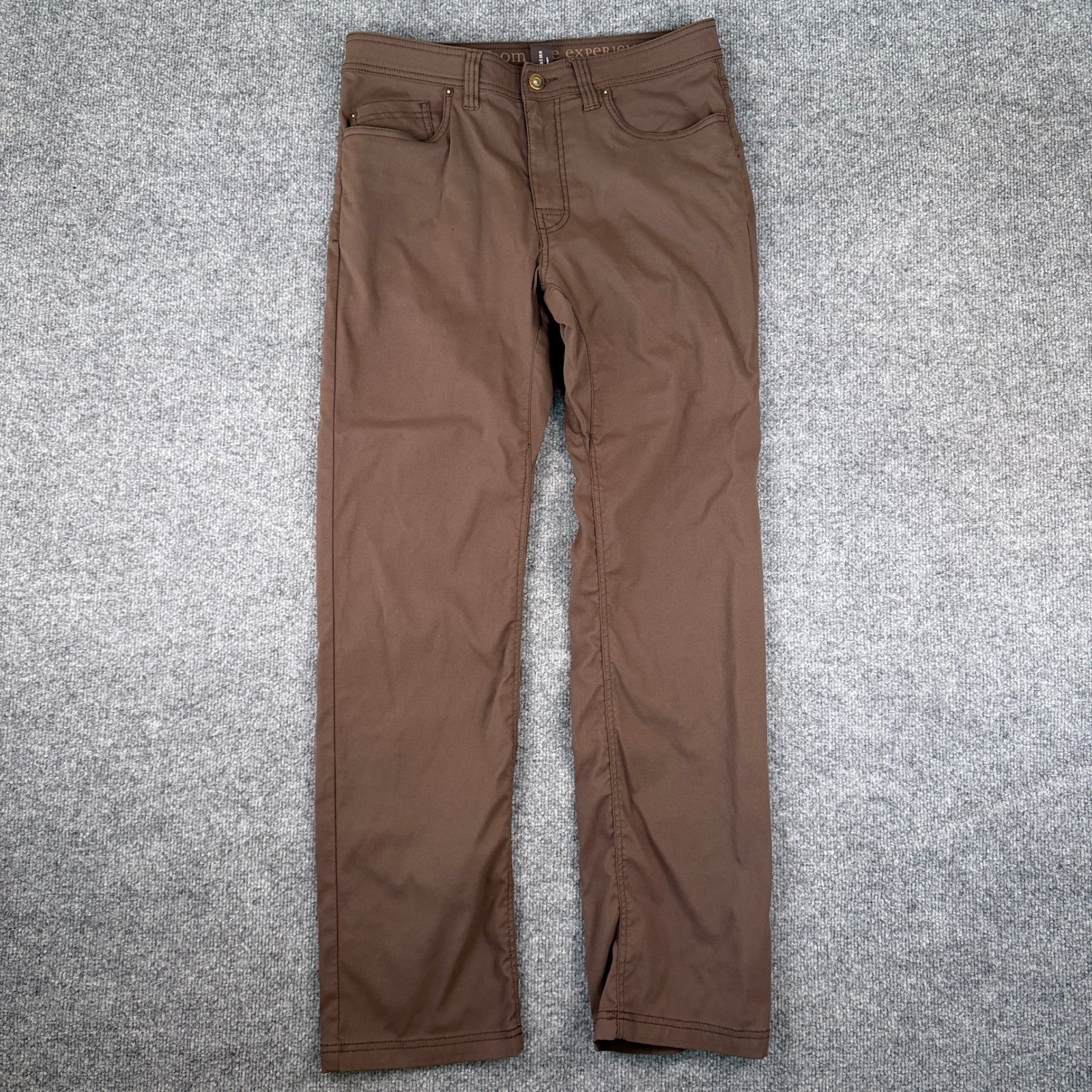Prana Brion Slim Fit Pants Mens 32x32 Brown Hiking Outdoor Stretch