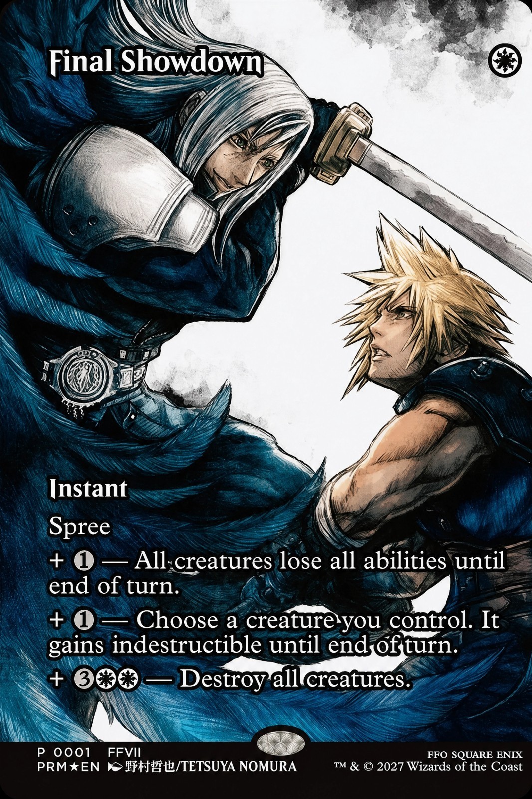 Final Showdown (Borderless) Foil Final Fantasy Promo Playtest Card