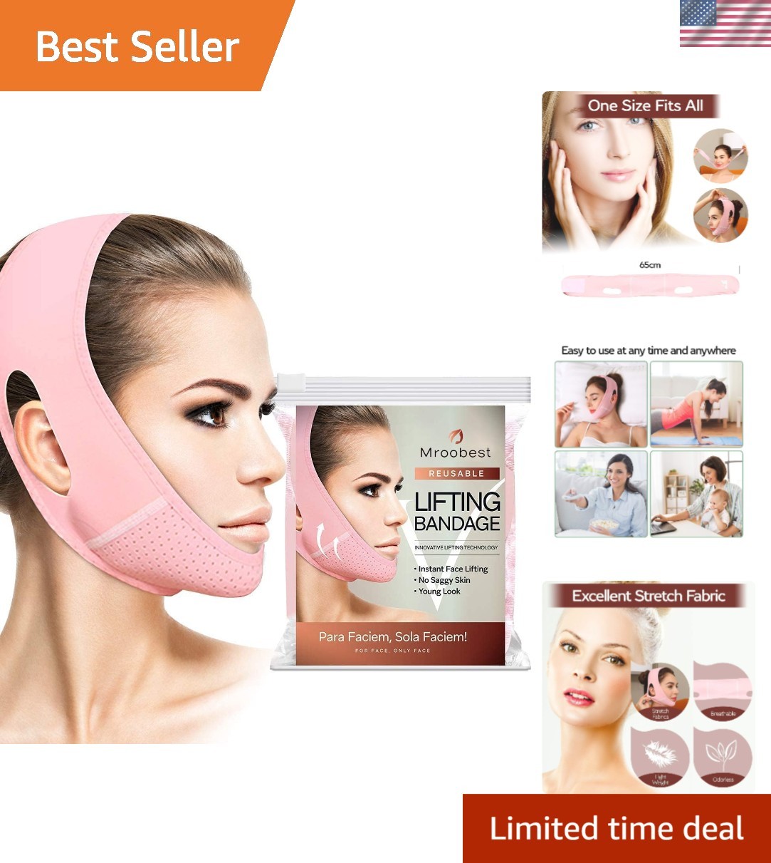 Adjustable V Line Slimming Strap for Youthful Contours - Comfort & Breathability