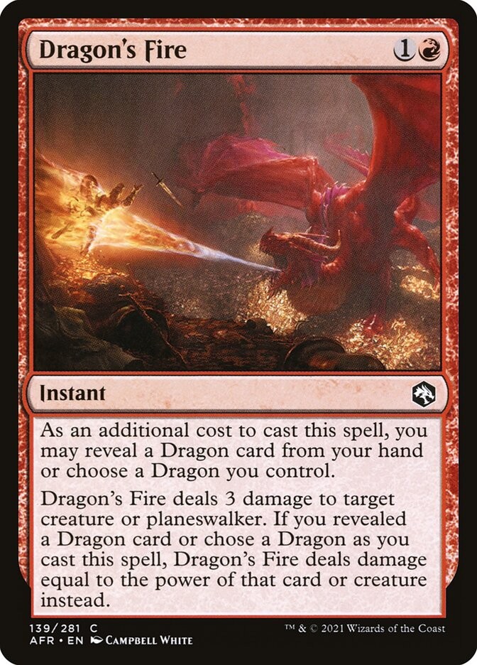 MTG Dragon\'s Fire (139/524) Adventures in the Forgotten Realms LP MTG Dragon\'s Fire (139/524) Adventures in the Forgotten Realms LP