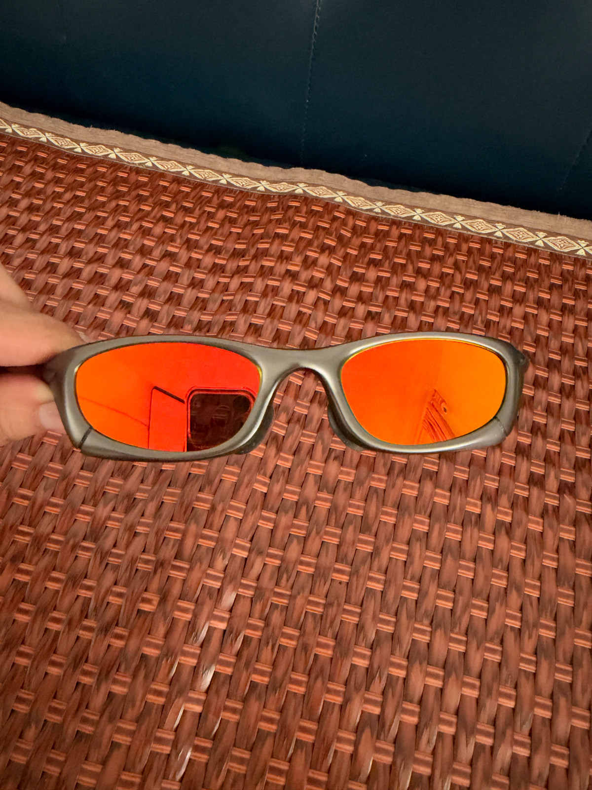 Retro Polarized Sunglasses Oakley Mag Four Grey  Frame Red Lenses