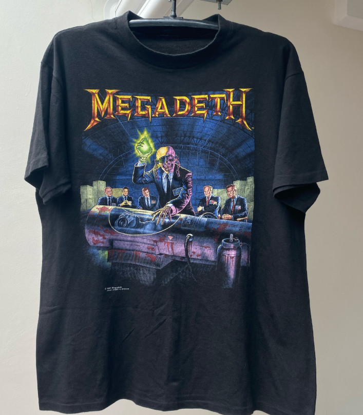 Rare Dave Mustaine MEGADETH Band On Tour Black S to 5XL Shirt