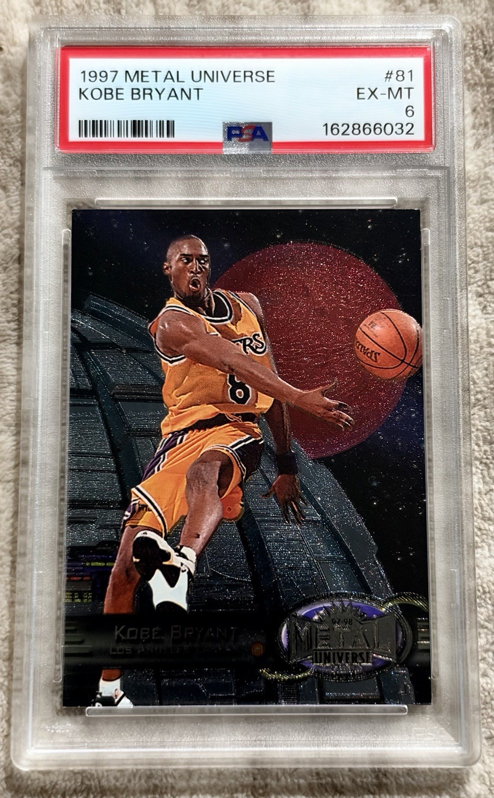 1997-98 Skybox Metal Universe - Kobe Bryant #81 Iconic Card - Graded PSA 6 EX-MT