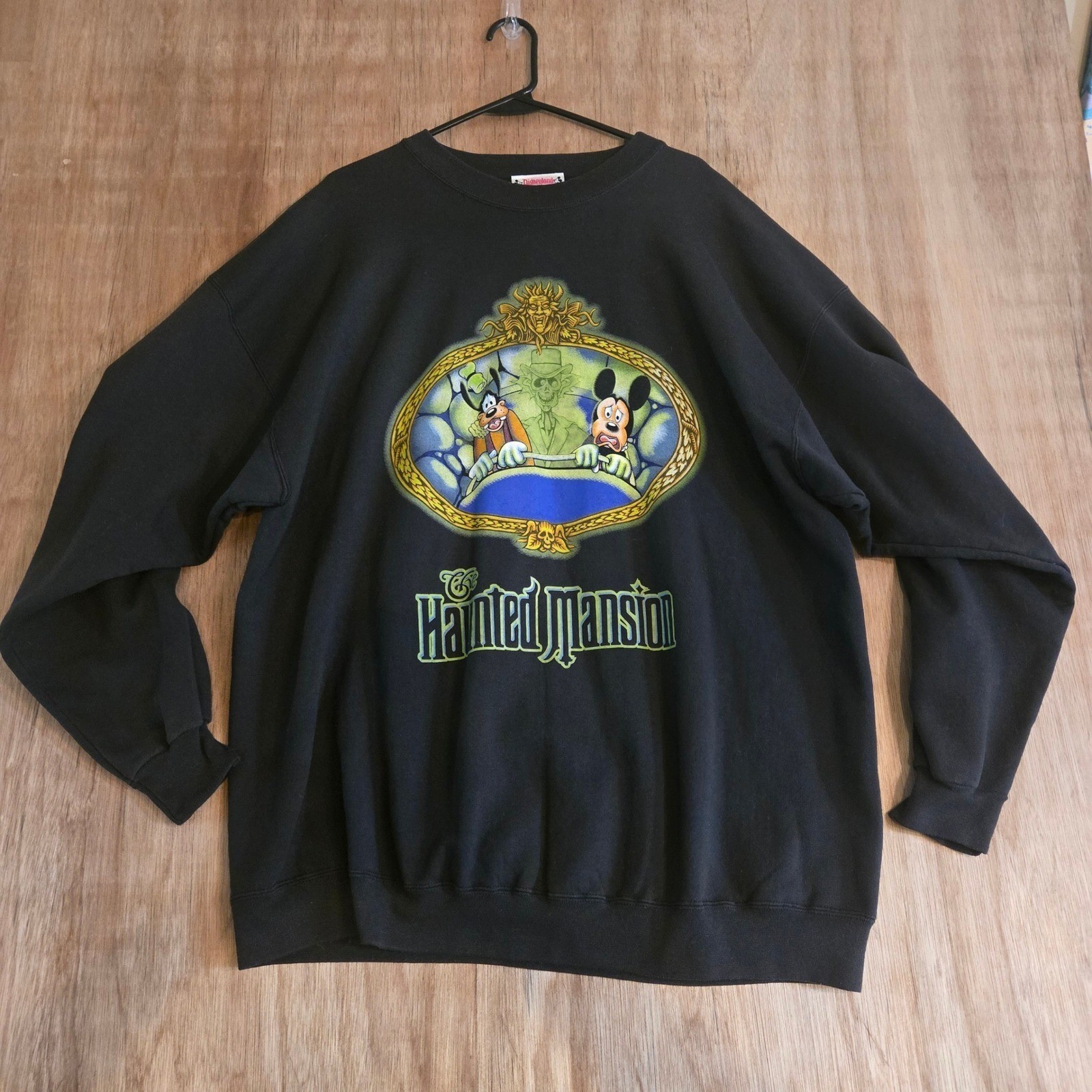 Vintage 90s Disneyland Haunted Mansion Sweatshirt XXL Mickey Goofy Hitchhiking