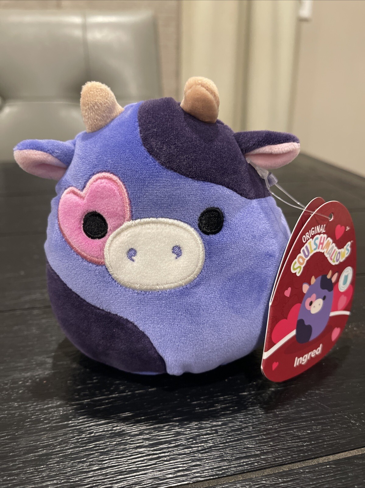 Squishmallows 5” INGRED The Purple Cow Pink Heart Eye Valentine’s Day 2025  NWT