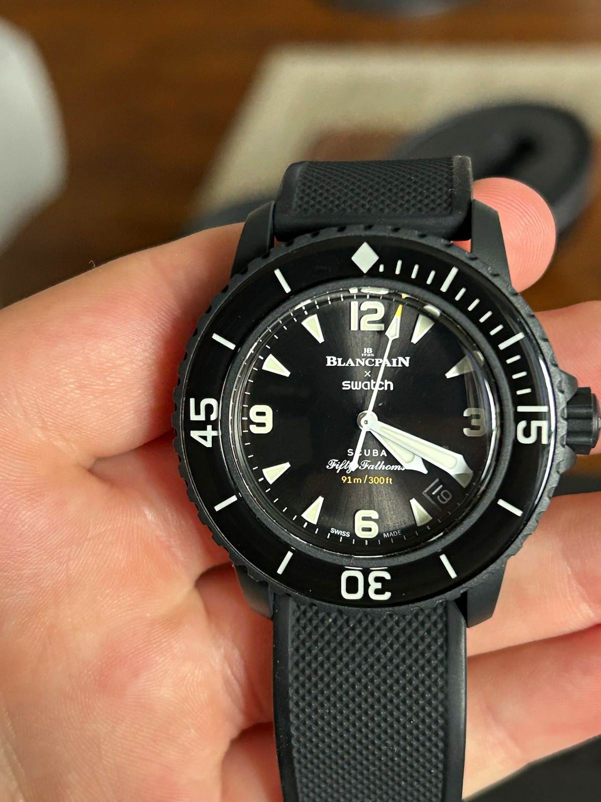 Swatch x Blancpain Scuba Fifty Fathoms Ocean of Storms Black Automatic FKM Strap