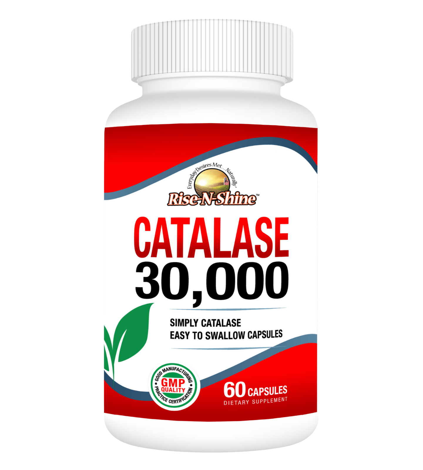 CATALASE 30,000 - Anti-Aging Catalase Antioxidant Enzyme - 60ct Rise-N-Shine