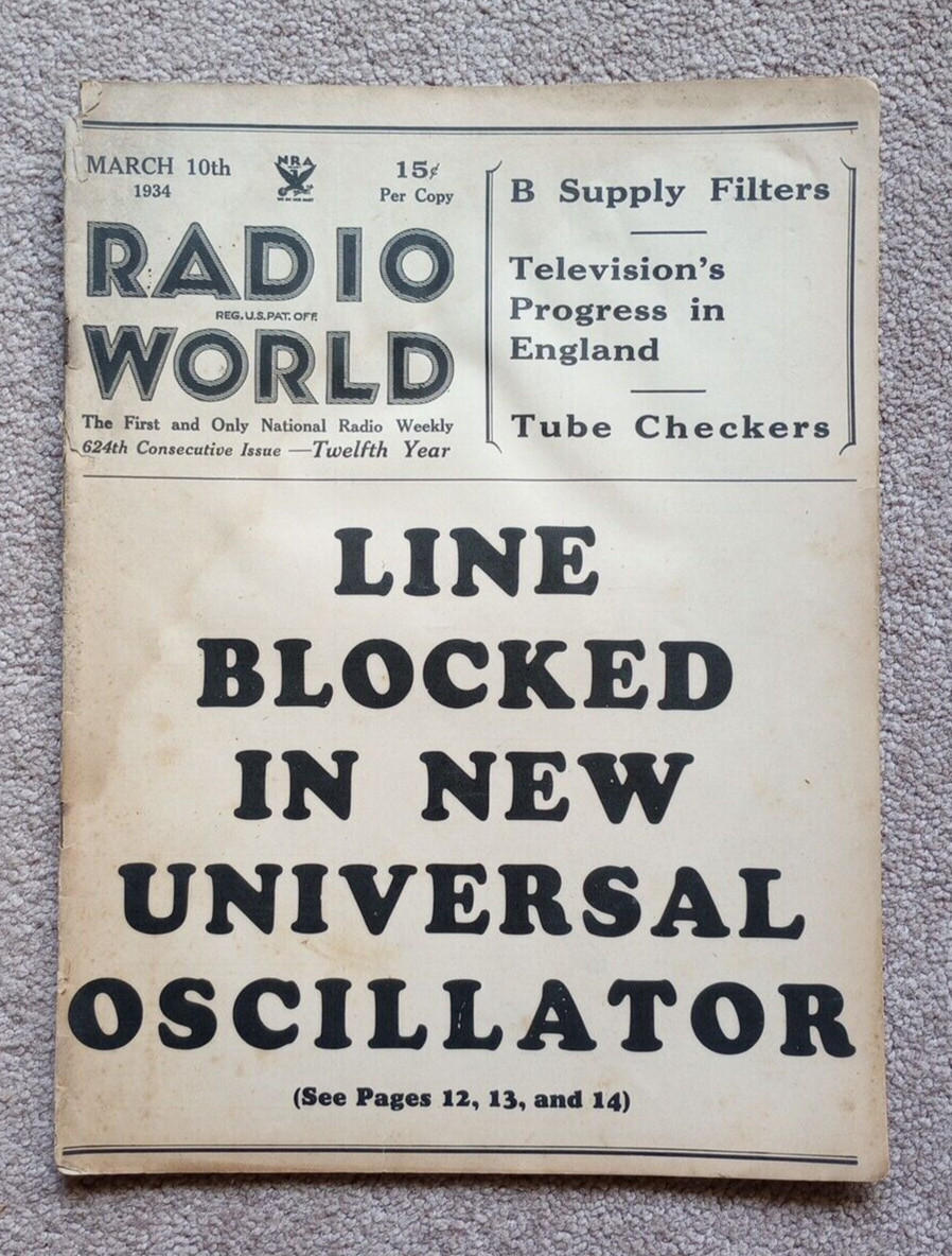 Vintage Radio World Magazine March 10th 1934 Ads Articles 3-10-1934