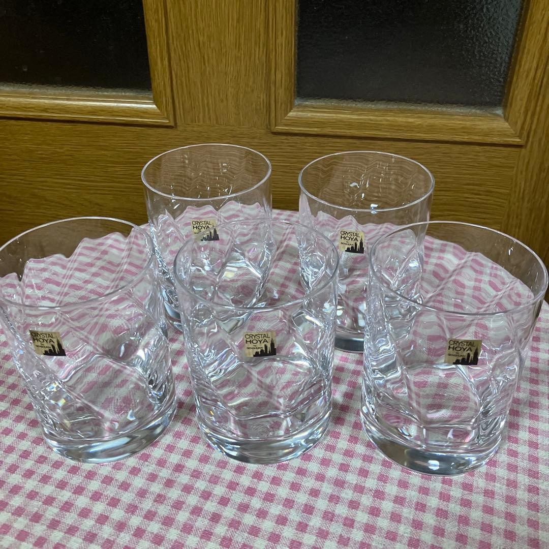 HOYA Crystal Rock glass 5pcs set 10x7cm/3.93x2.75\
