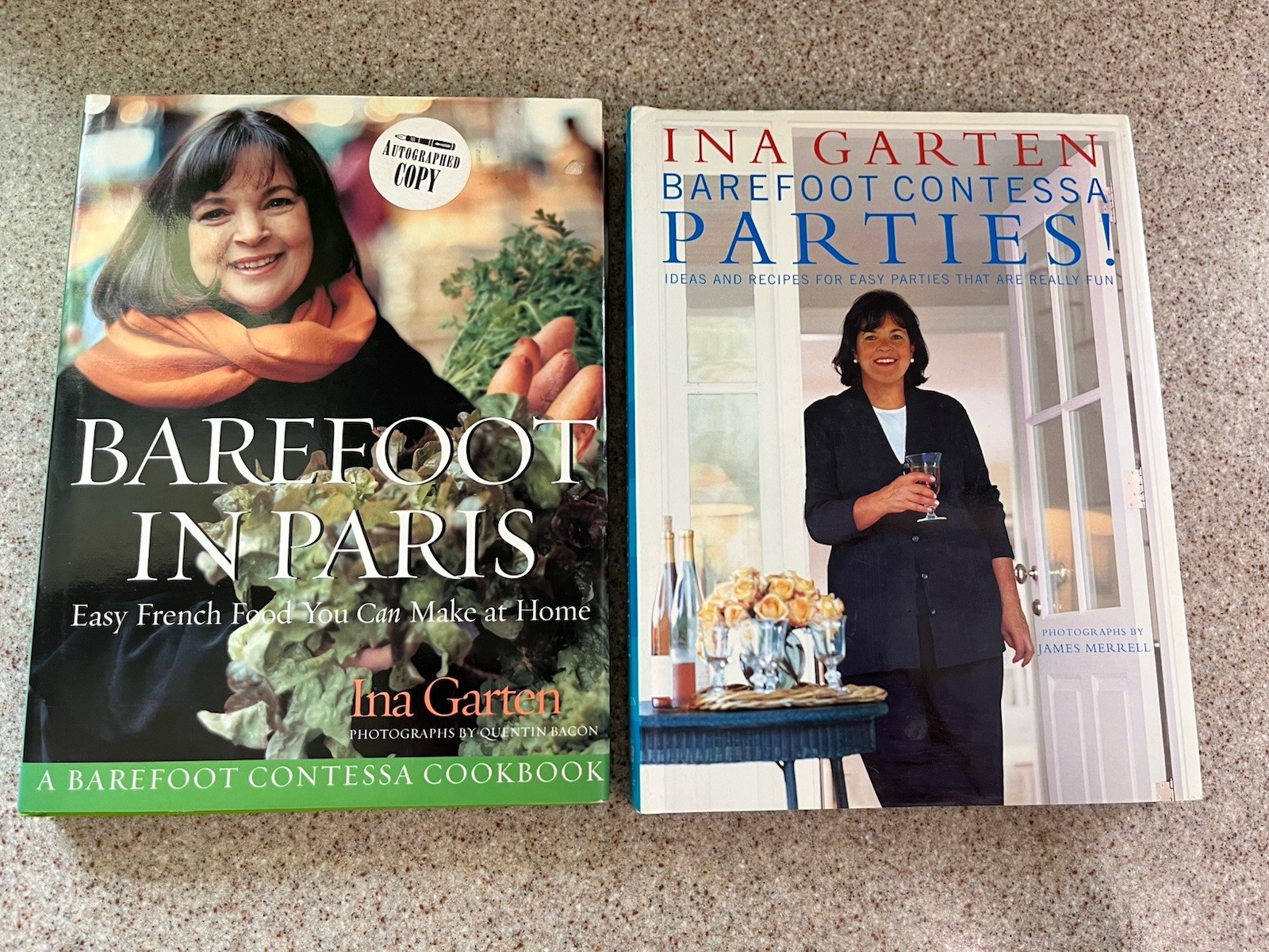 Lot (2) Signed Ina Garten Barefoot In Paris Parties Autographed 1st Edition HC