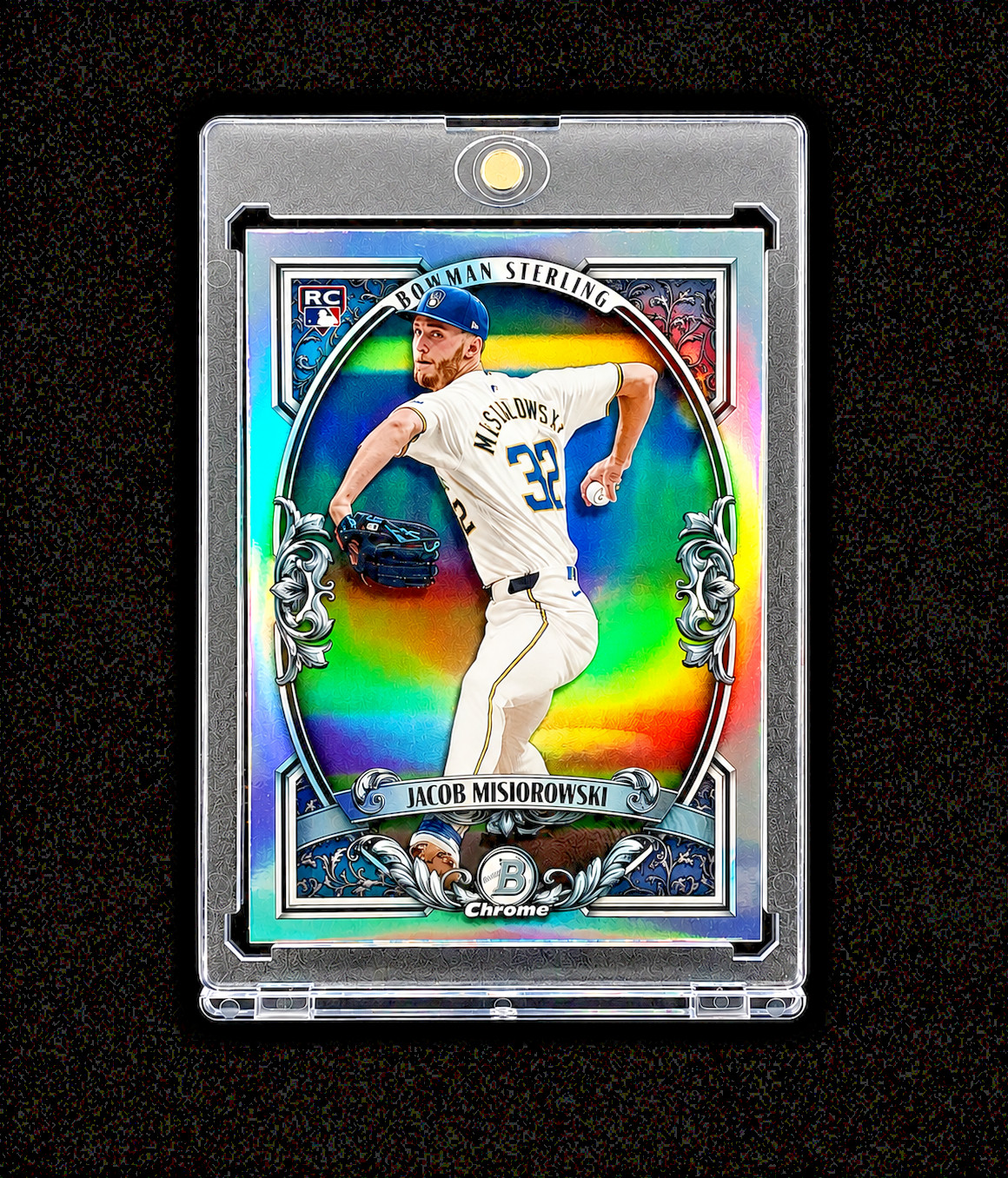JACOB MISIOROWSKI ROOKIE RAINBOW REFRACTOR BOWMAN STERLING SILVER Brewers #32 RC