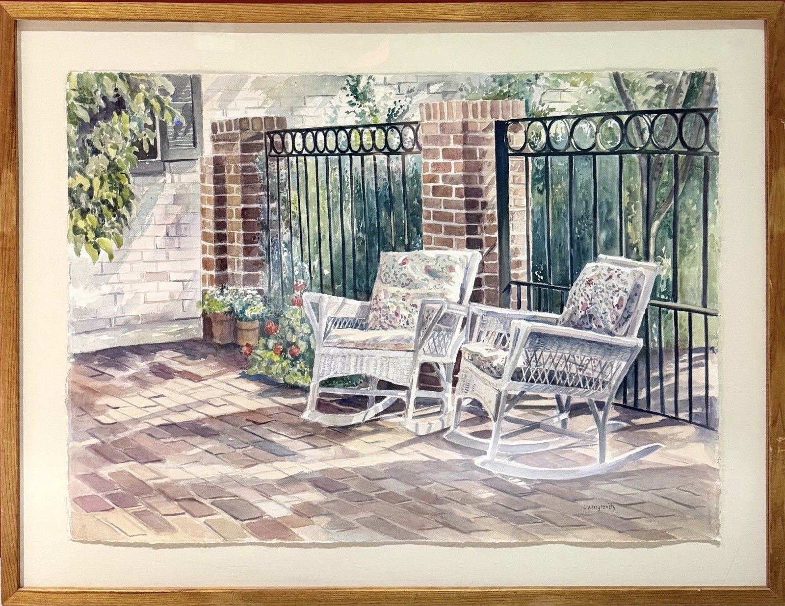 Huge Original & Gorgeous Water Color By Judy Wengrovitz • Framed • 50 x 37.5”