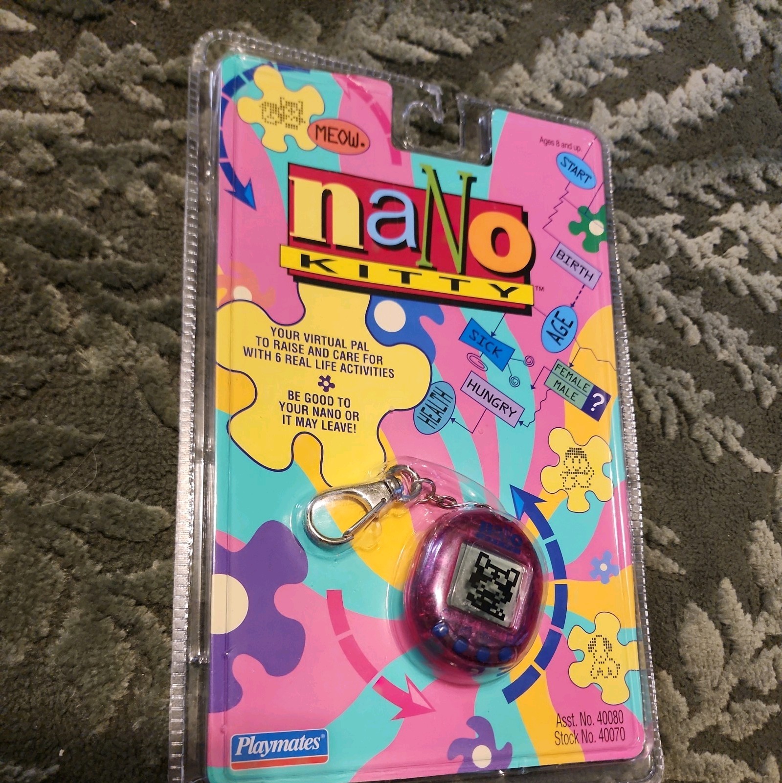 Vintage 1997 Playmates Nano Kitty Interactive Virtual Pet - open seal - unused 
