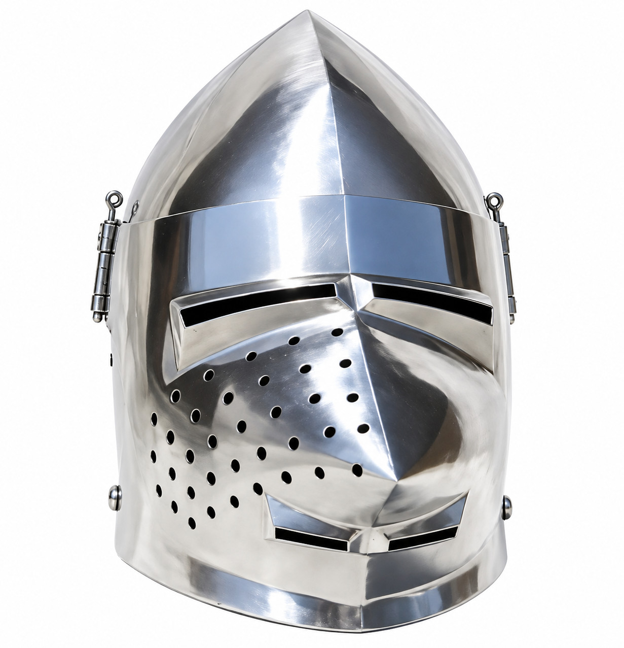 SCA HNB Helmet Steel Medieval Combat Bascinet Helmet Pig Face for LARP, Cosplay,