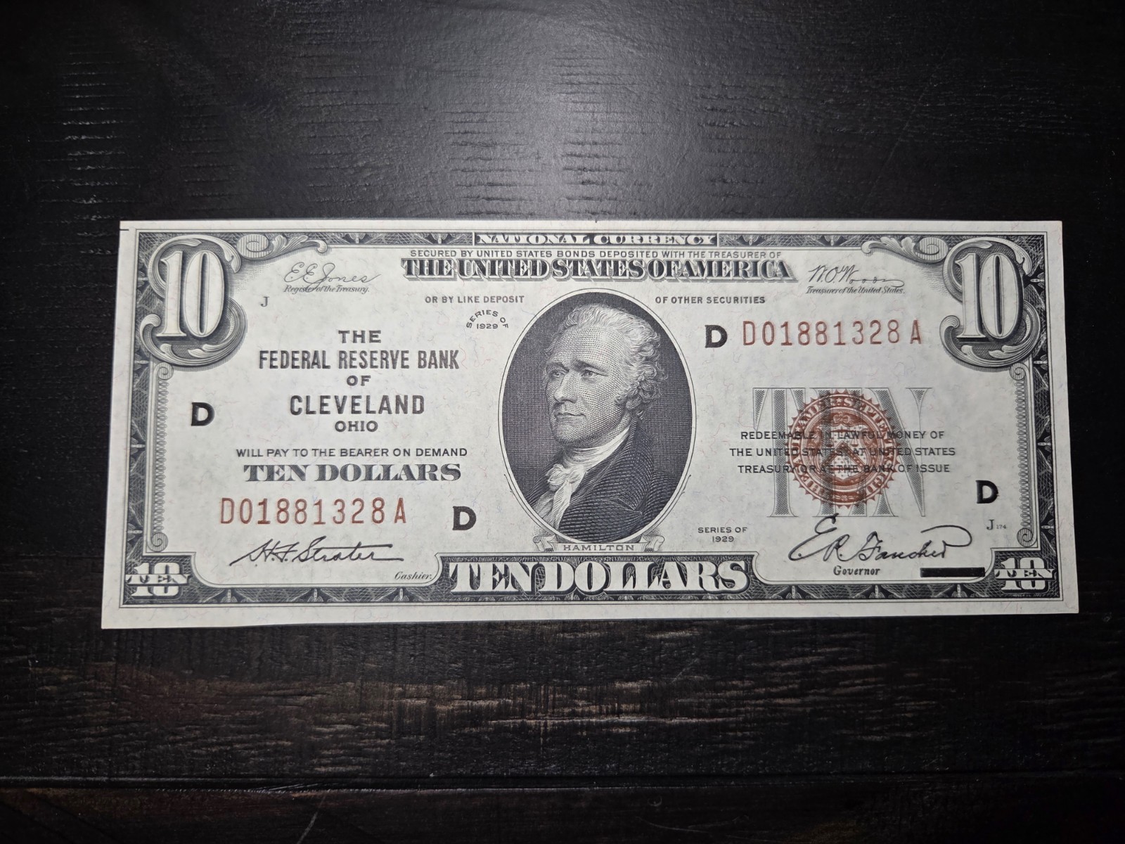 1929 $10 Federal Reserve Banknote Cleveland, OH National Currency