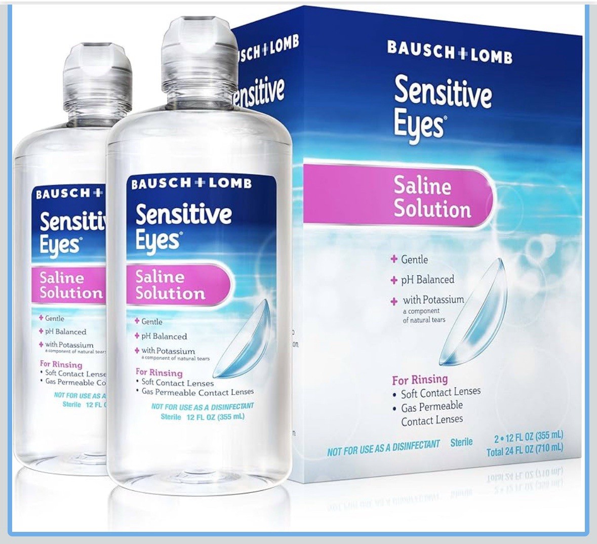Bausch + Lomb Sensitive Eyes Saline Solution 12 Fl Oz (Pack Of 2)