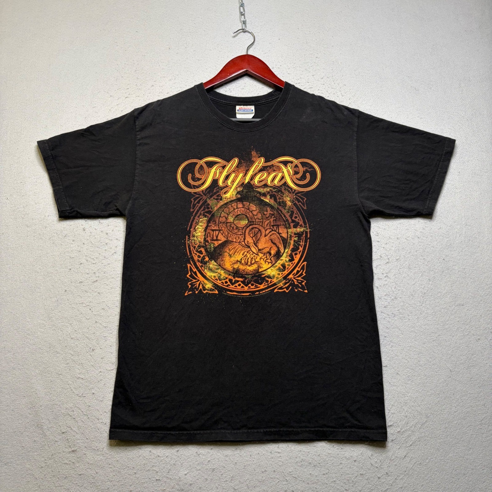 Hanes Flyleaf Band T-Shirt Mens Medium Black 2008 Graphic Heavyweight Tee
