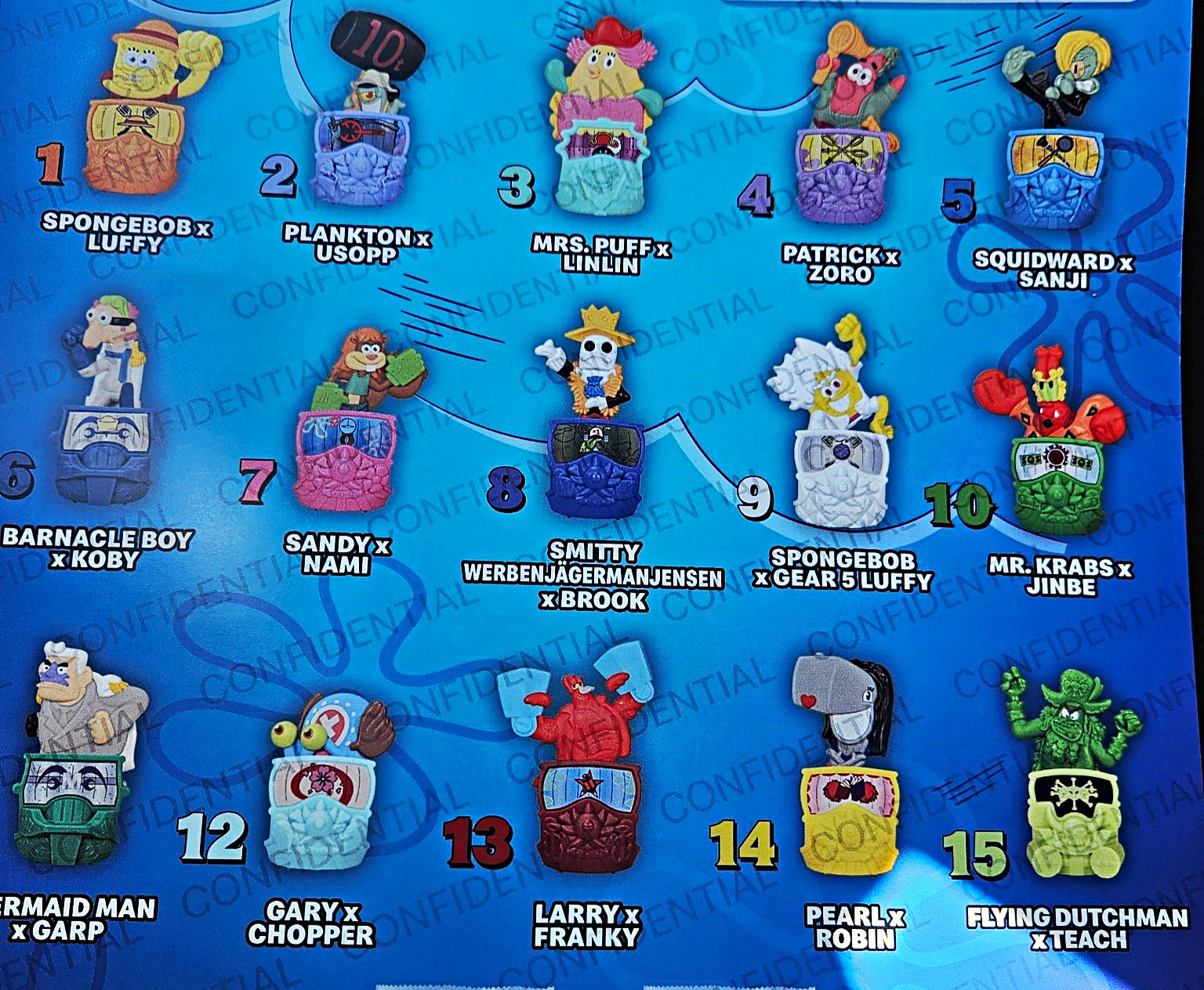 McDonald\'s SpongeBob SquarePants x One Peg Full 15 Piece Set 2026 McDonald\'s SpongeBob SquarePants x One Peg Full 15 Piece Set 2026