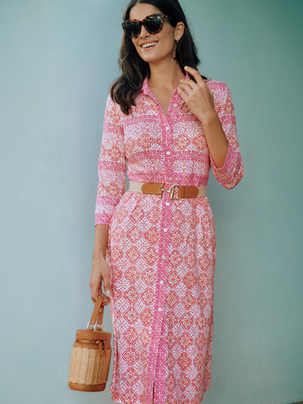 J. McLaughlin Kailyn Maxi Dress Womens Hot Pink/Orange Size L (NWT)
