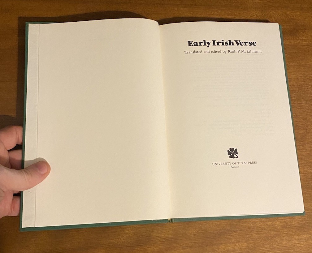 Early Irish Verse by Ruth P. Lehmann (1982, Hardcover) Early Irish Verse by Ruth P. Lehmann (1982, Hardcover)