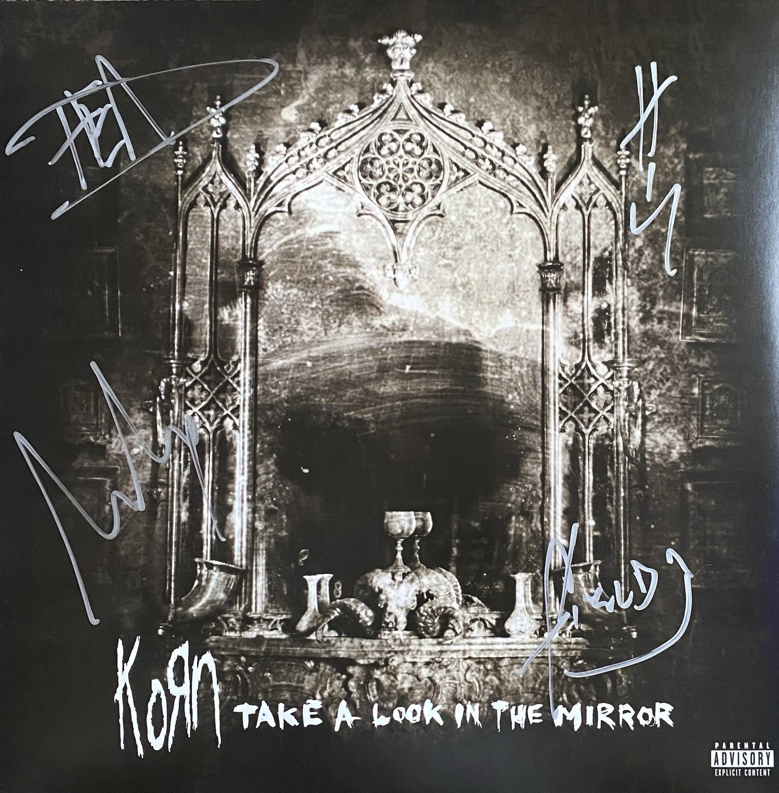 KORN SIGNED TAKE A LOOK IN THE MIRROR VINYL - JONATHAN DAVIS HEAD FIELDY MUNKY KORN SIGNED TAKE A LOOK IN THE MIRROR VINYL - JONATHAN DAVIS HEAD FIELDY MUNKY