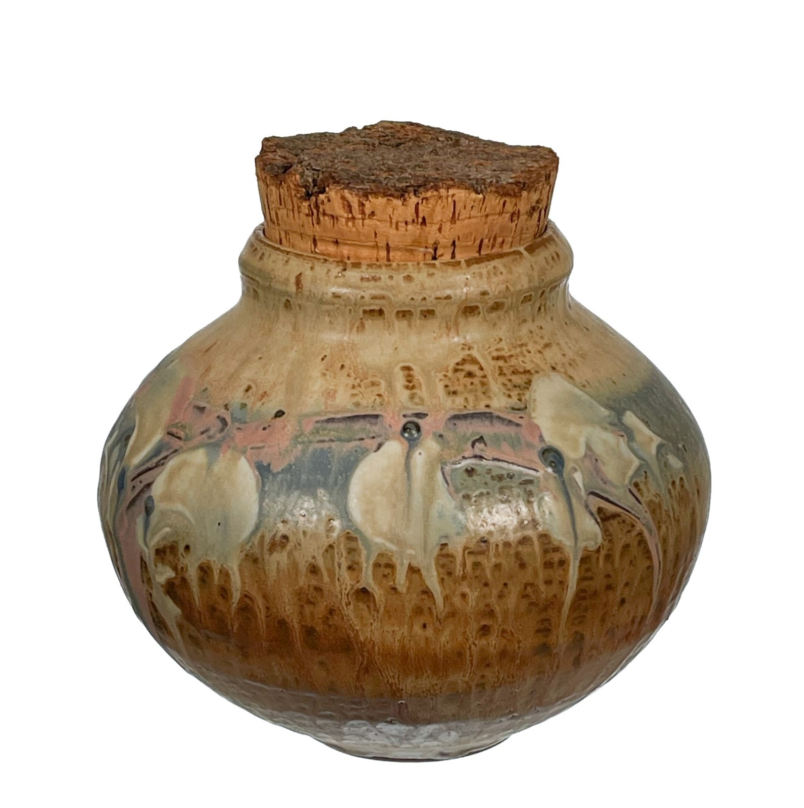 Jerry Kessler Loess Hills Studio Pottery Jar Cork Lid - Onawa Iowa