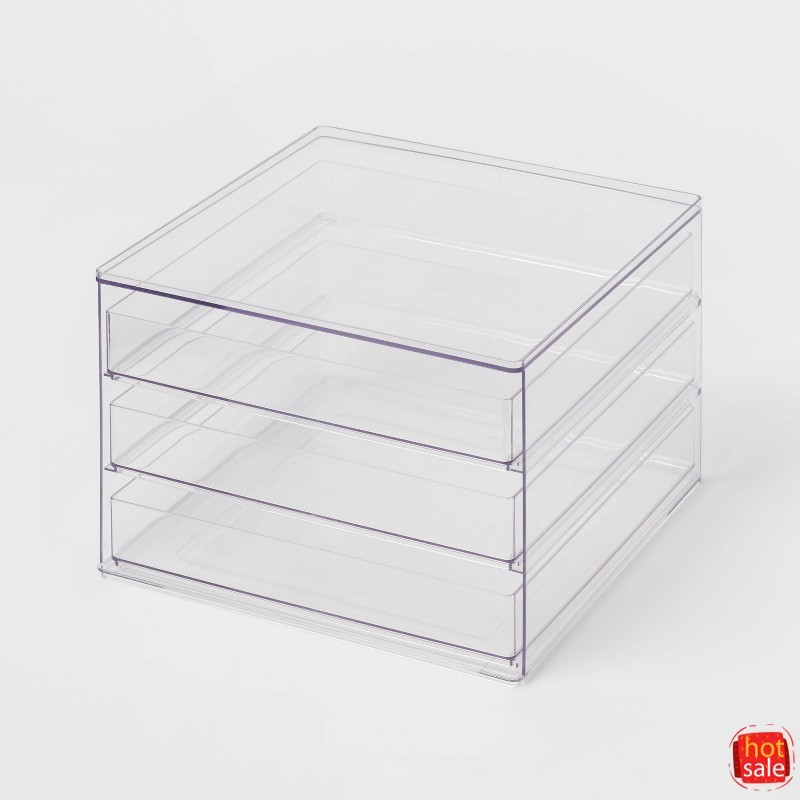 All Purpose 3 Drawer Storage Clear
