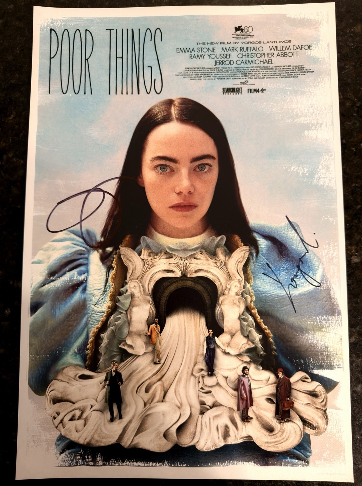 Emma Stone, Yorgos Lanthimos Signed Poor Things - 12x18 Movie Poster