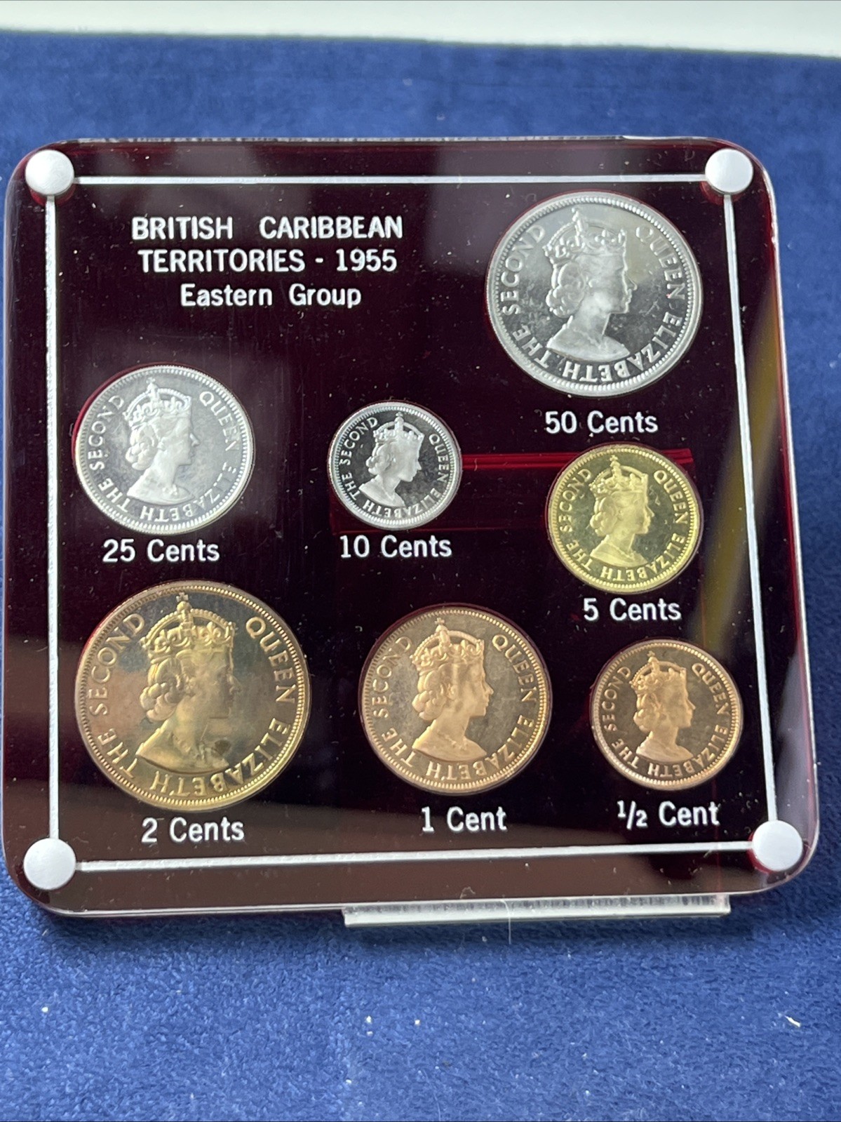 British East Caribbean Territories 1955 7 Coins Proof Set | RARE | LOT Z-498 British East Caribbean Territories 1955 7 Coins Proof Set | RARE | LOT Z-498