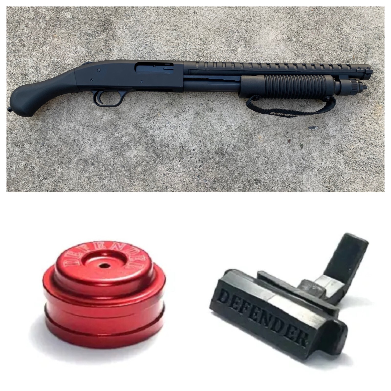 Defender Mini Shell Adaptor + Mossberg VAPOR Shockwave Heat Shield 590 Shotgun