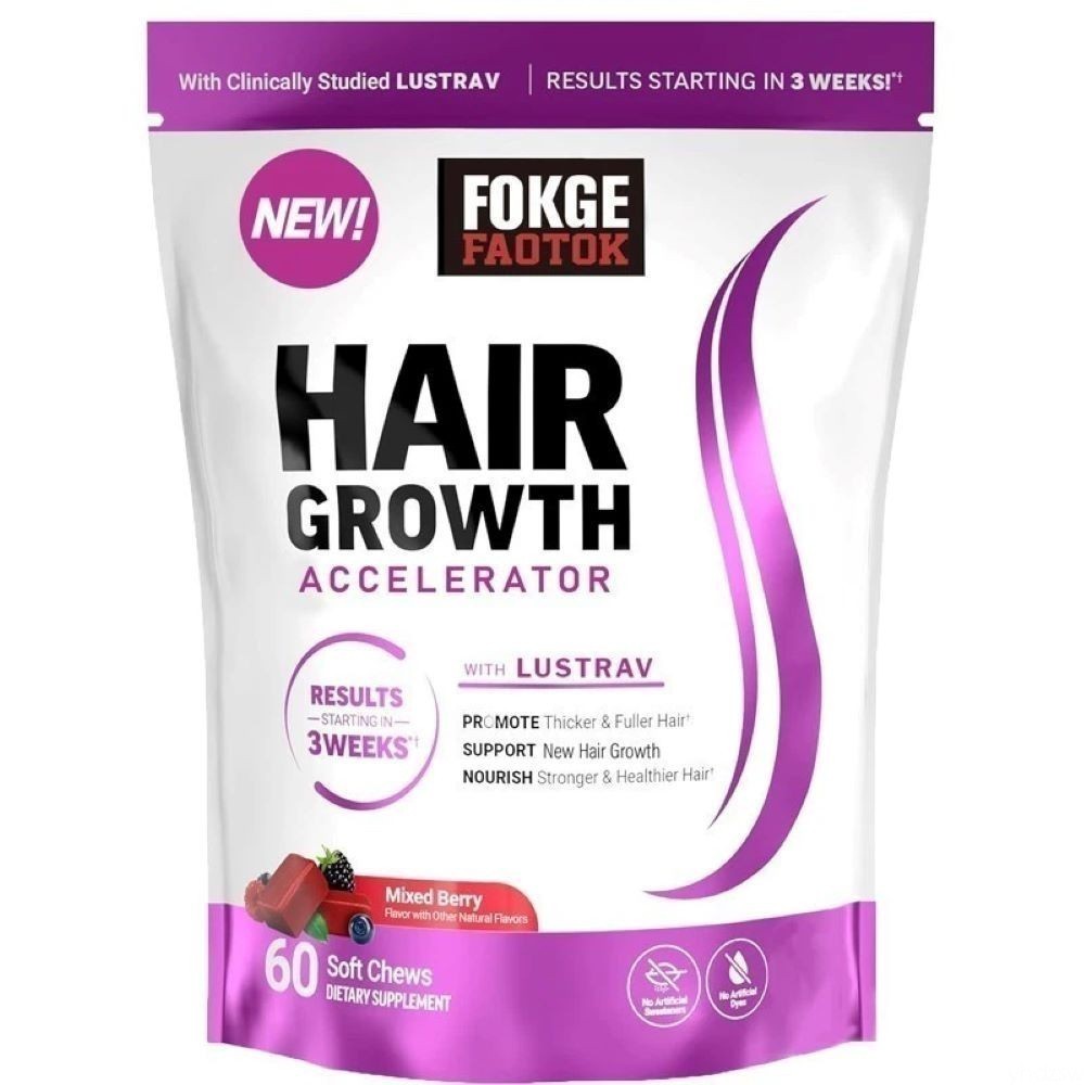 60 Count Force Factor Hair Growth Soft Chews Vitamins for Women