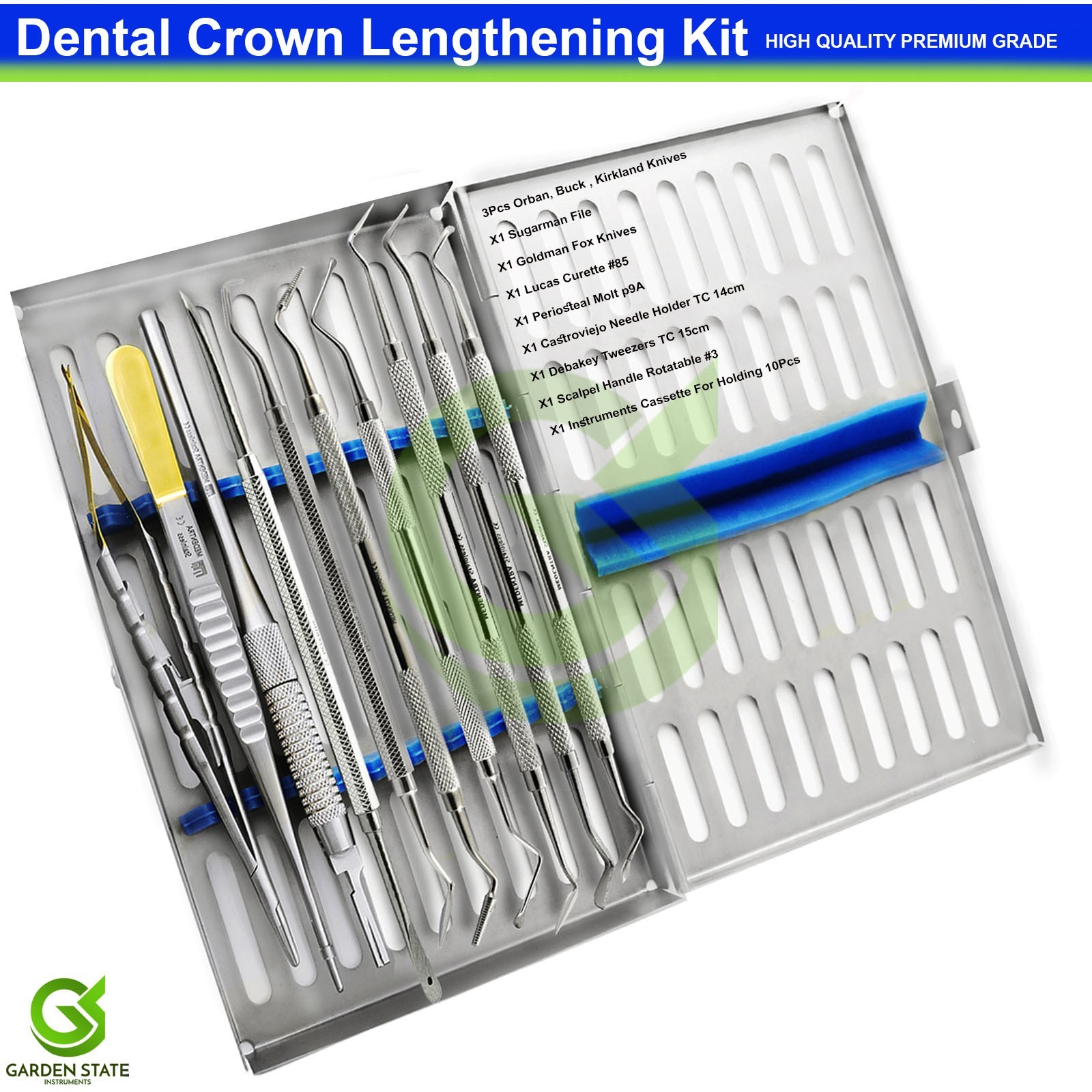 Kit de alargamiento corona dental lima periodontal raspador cirugía perióstica