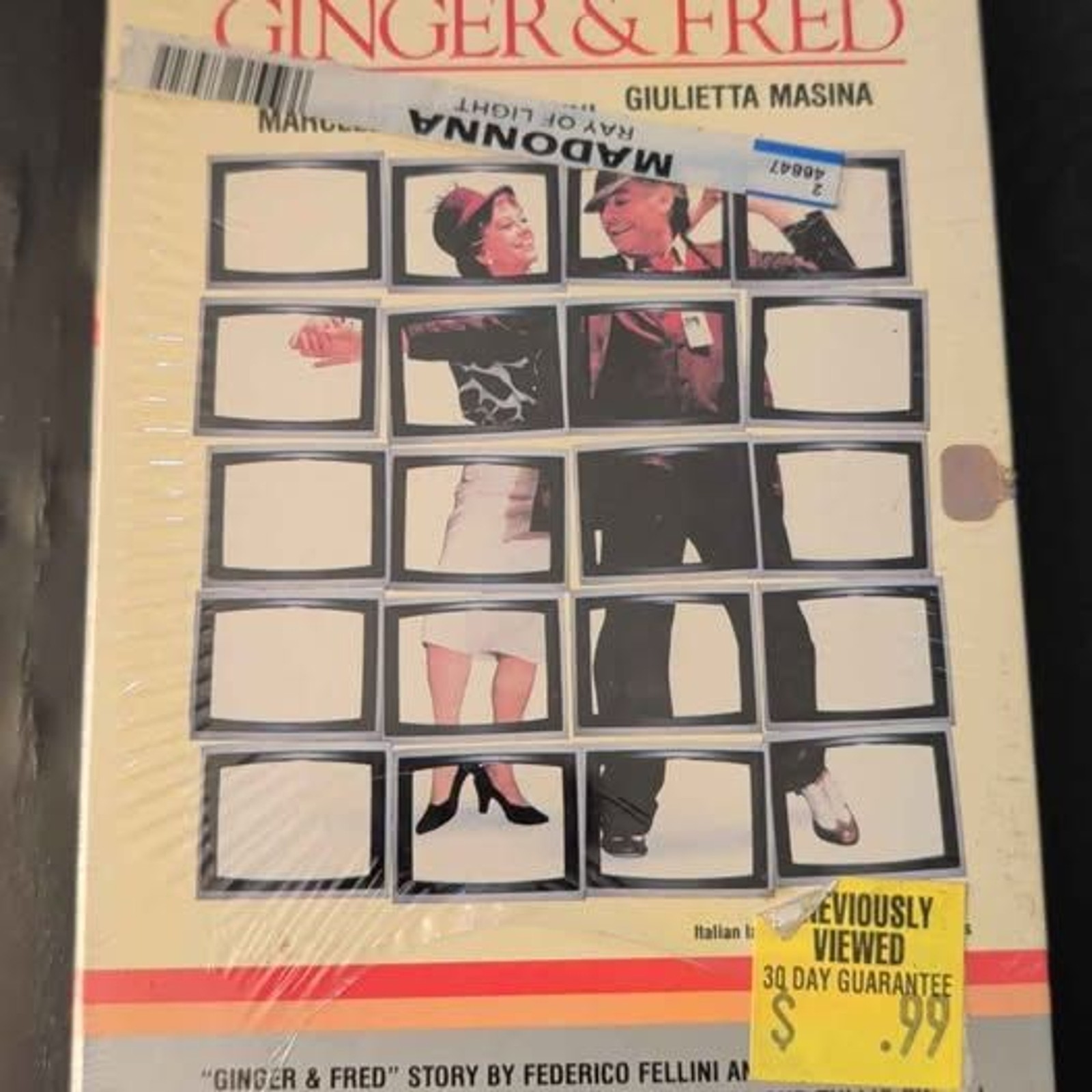 VINTAGE Ginger & Fred VHS 1986 MGM FACTORY SEALED Federico Fellini Blockbuster VINTAGE Ginger & Fred VHS 1986 MGM FACTORY SEALED Federico Fellini Blockbuster