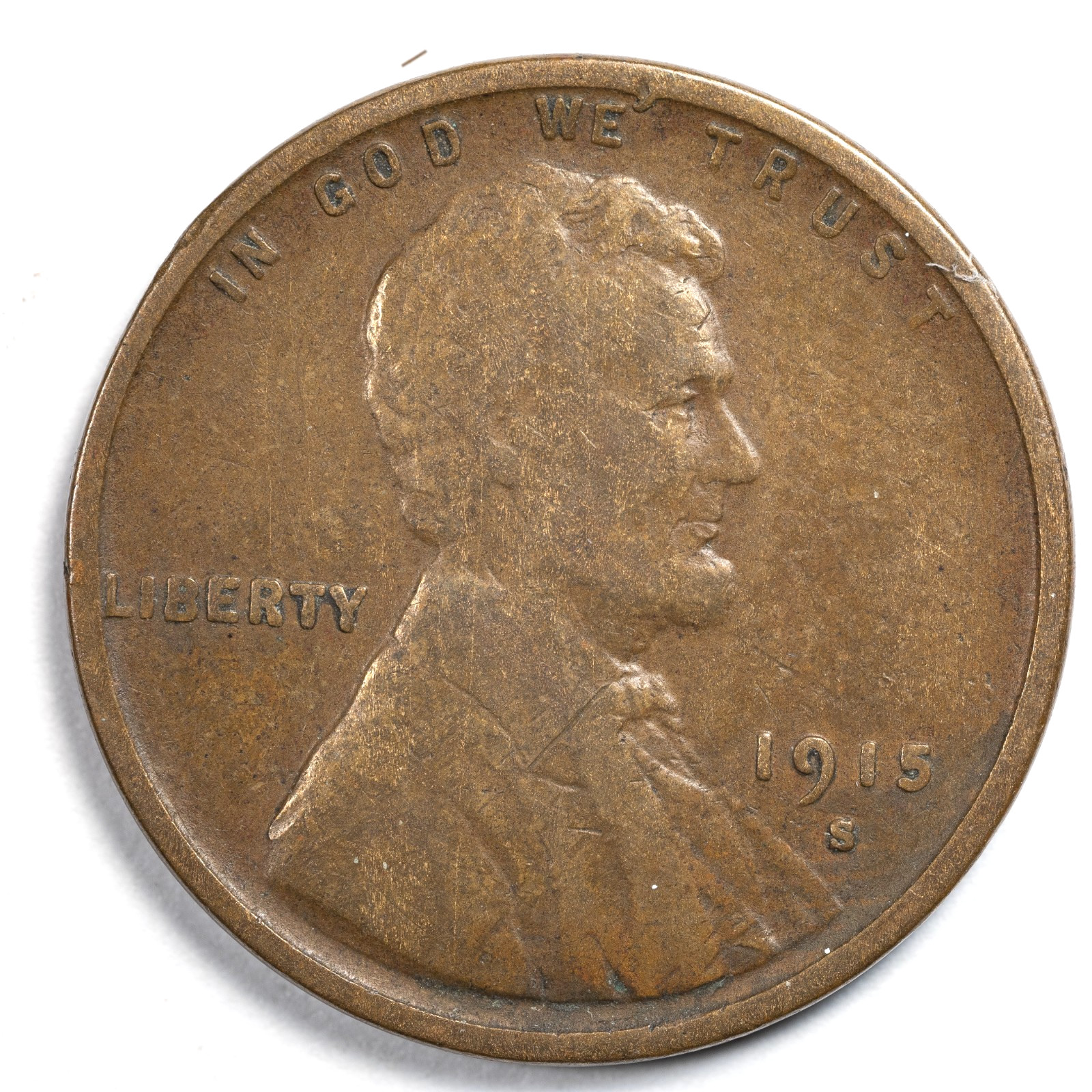 1915-S Lincoln Wheat Cent Fine (F) Details