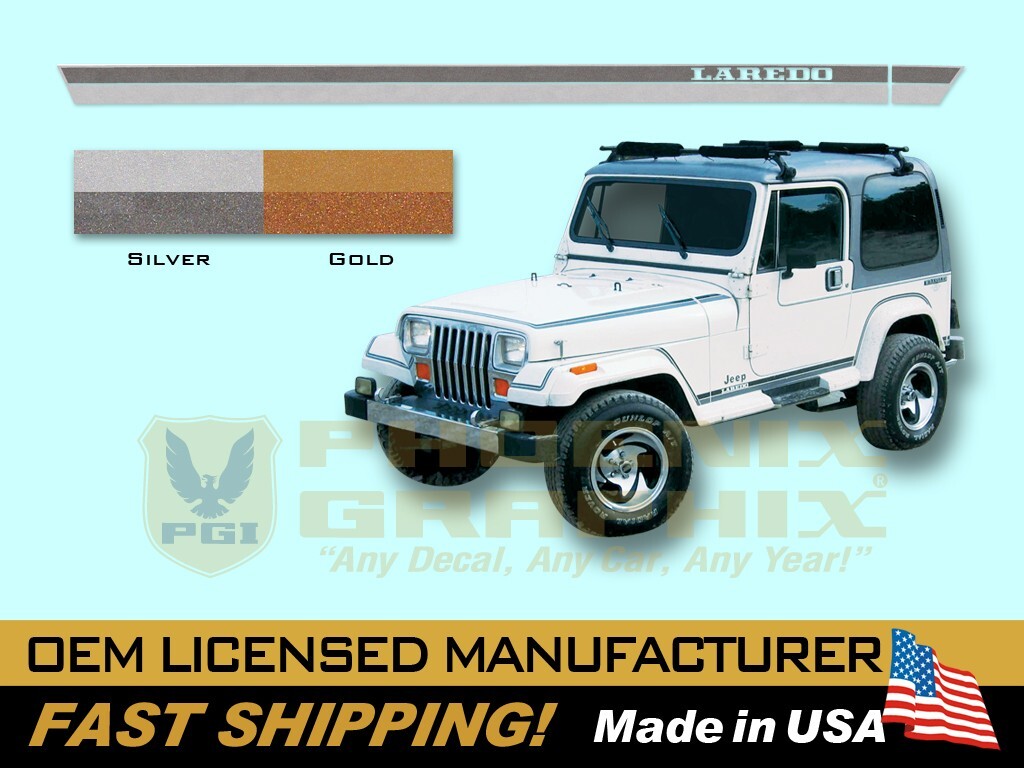 1987 1988 1989 1990 Jeep Laredo YJ Decals & Stripes Kit
