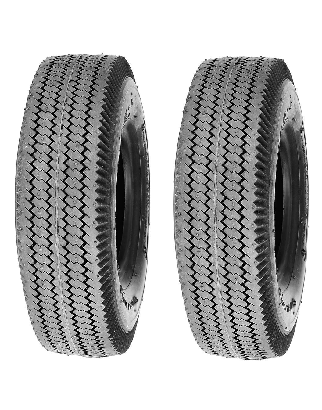 Pack of 2, Deli Tire 4.10/3.50-5, Sawtooth, 4 Ply, Tubeless, Lawn Garden Tires