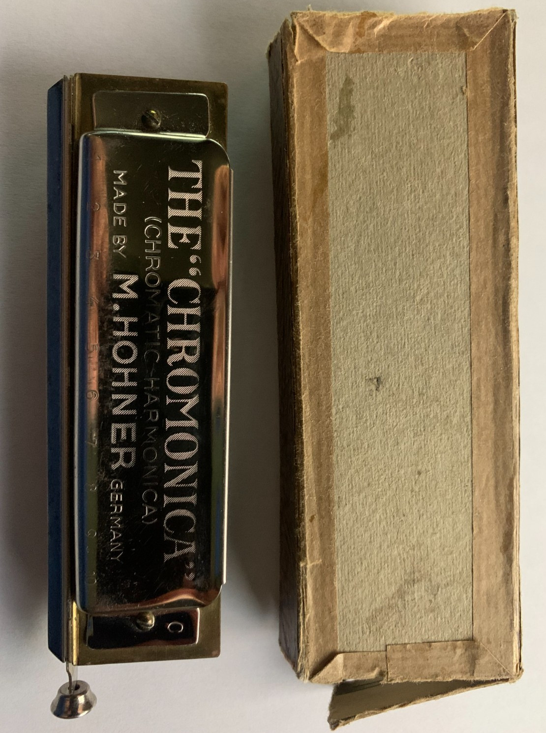 Vintage 1930\'s Hohner Chromonic 260 Harmonica- Key C - with box
