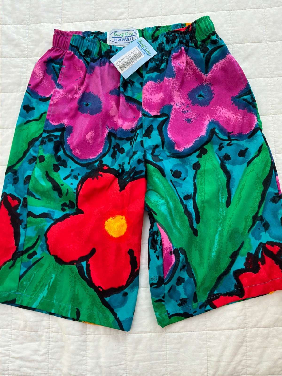 Vintage Men S Jams World Surf Line Hawaii Blue Shorts Long Floral Print NWT Vintage Men S Jams World Surf Line Hawaii Blue Shorts Long Floral Print NWT