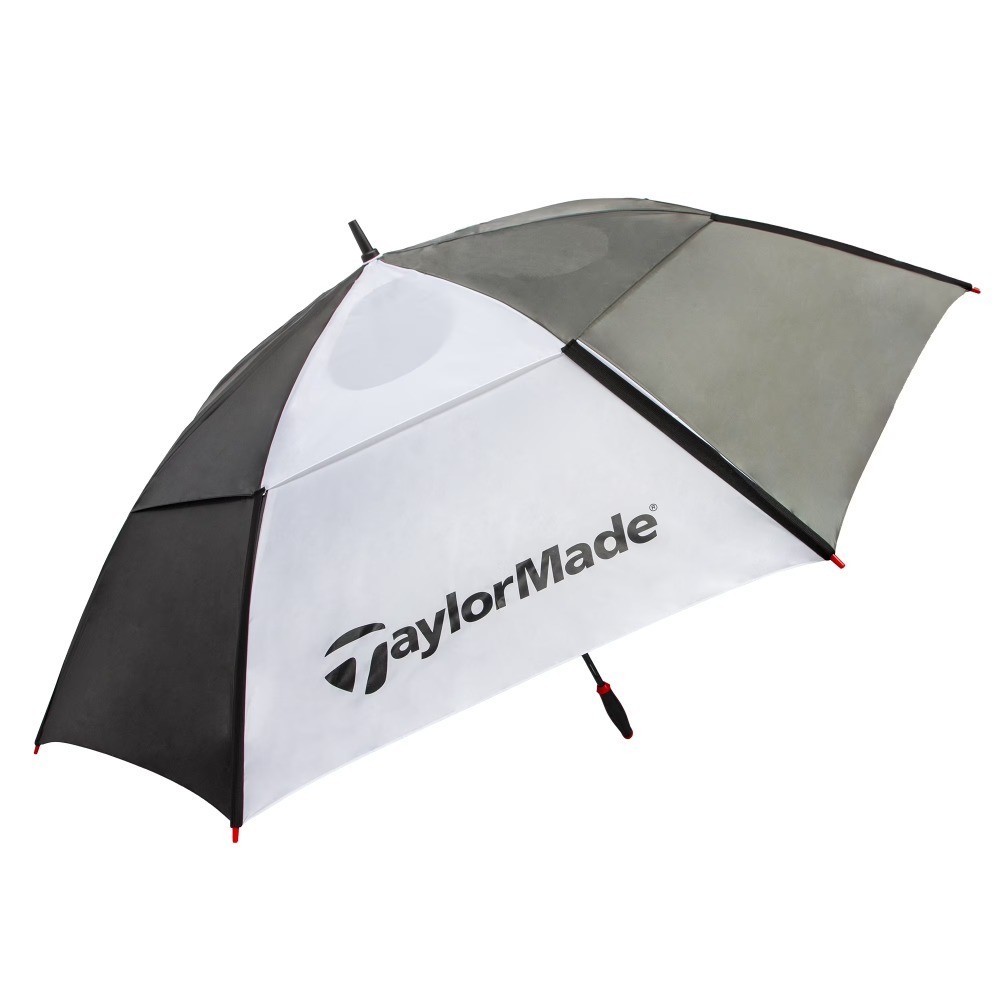 68 Inch Auto Open Vented Golf Umbrella, Windproof, Double Canopy, Black White