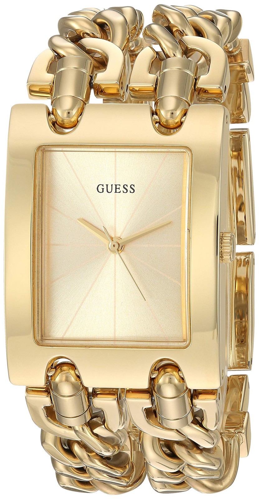Guess Ladies Heavy Gold Tone Multi-Chain Bracelet  Quartz Watch - W1117L2 NEW