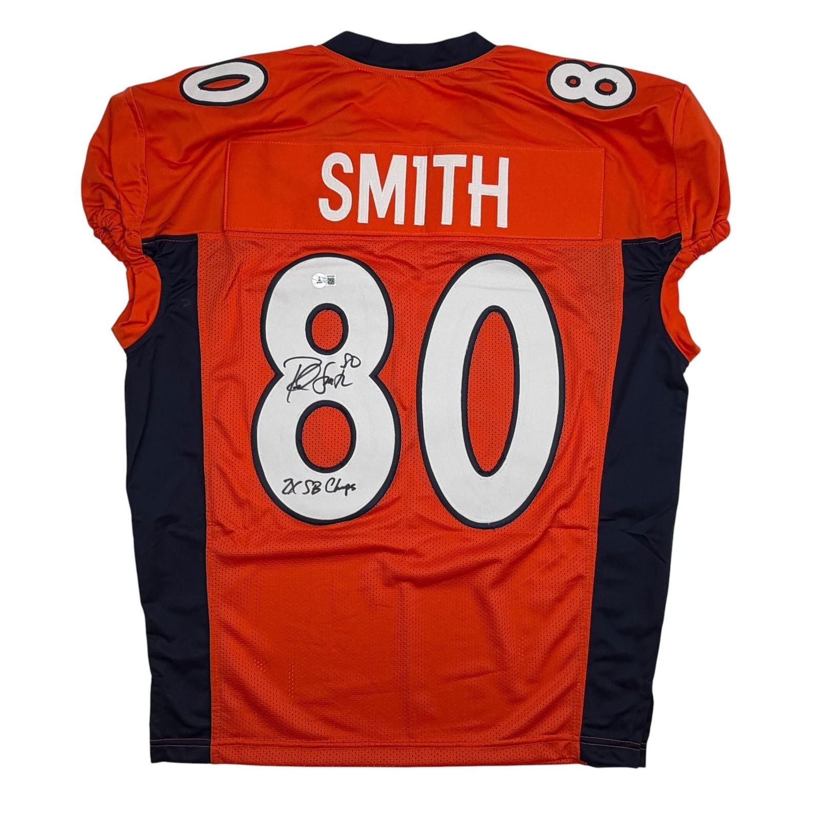 Autographed/Signed Rod Smith Denver Orange Pro Cut Jersey Beckett BAS COA